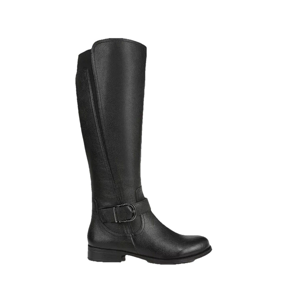 Naturalizer Jaya Womens Boots 7M Black Genuine Leather Riding Knee High Comfort